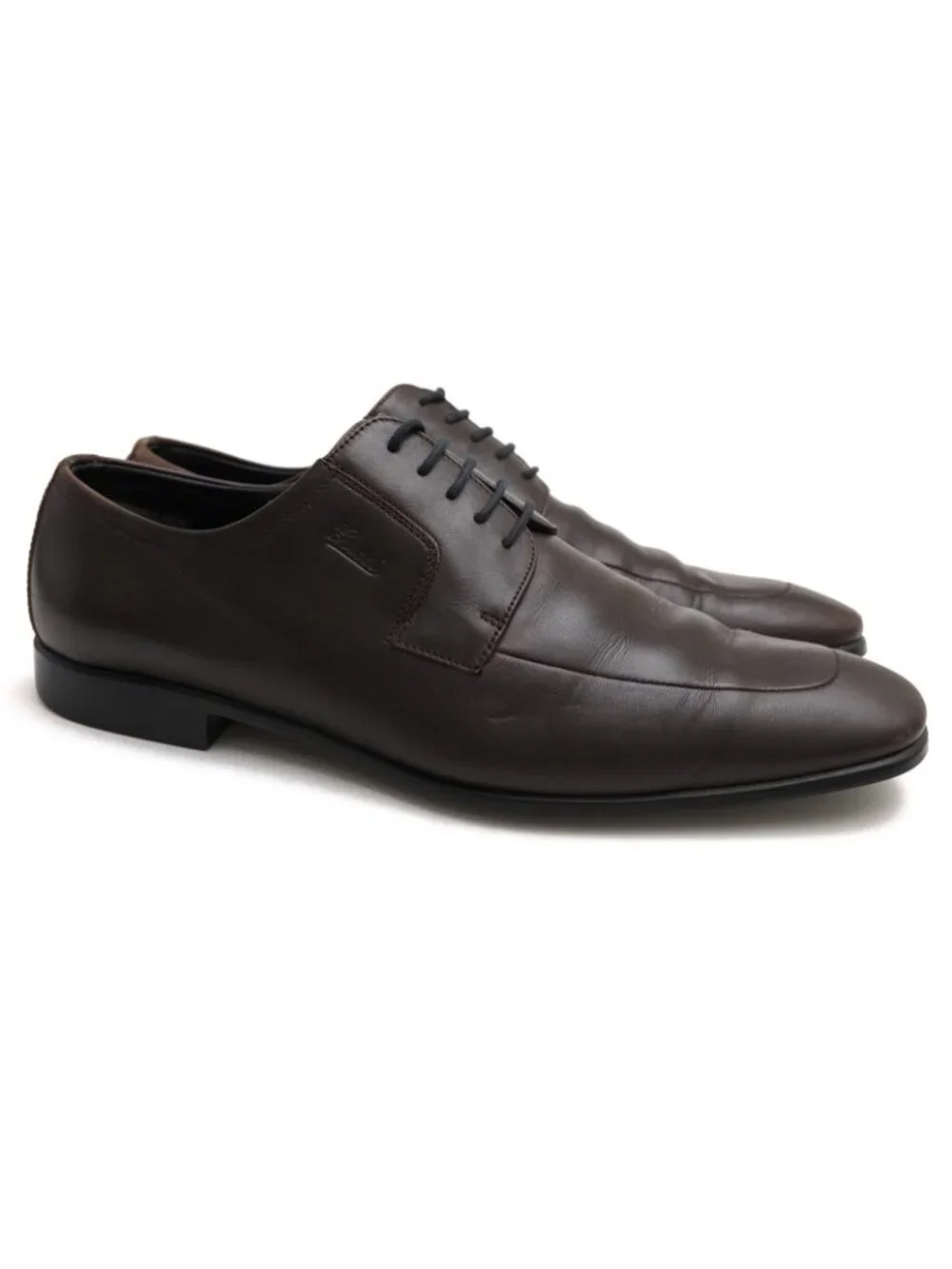 Gucci Shoes Business Leather Dark Brown Log Chip
